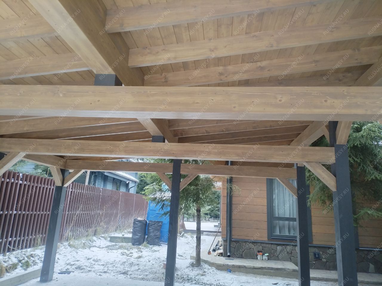 Навес односкатный для двух авто ВЕСТВУД фото 3