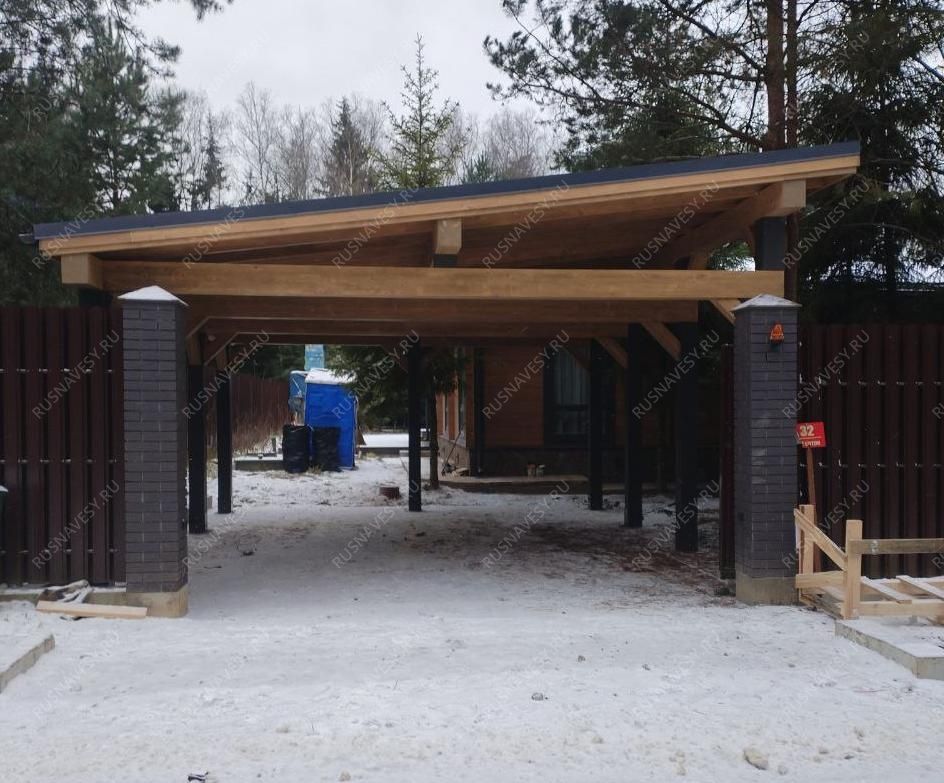 Навес односкатный для двух авто ВЕСТВУД фото 1